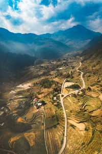 Aerial view of landscape against sky