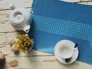 Close-up of coffee cup on table