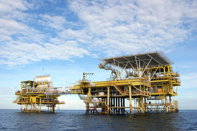 Offshore oil and gas industry platform at sea