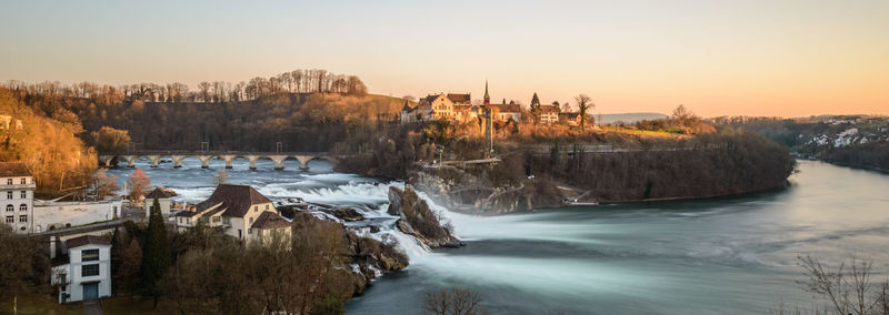 Panoramic view of river during sunset