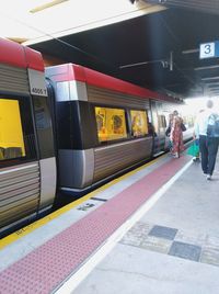 Train at railroad station platform