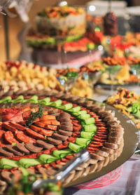 High angle view of cupcakes on table