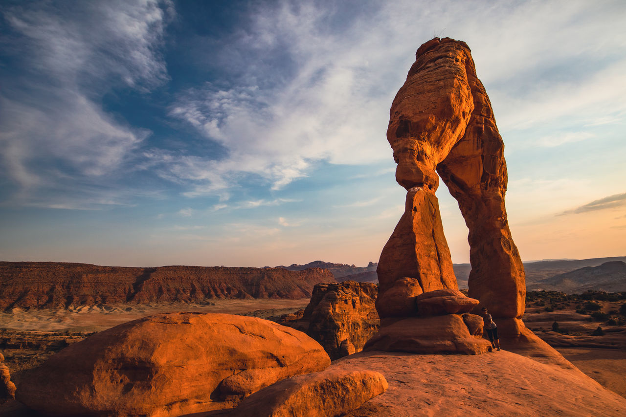 ROCK FORMATIONS AT LANDSCAPE AGAINST SKY