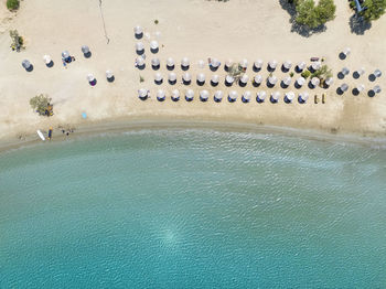 High angle view of beach