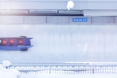 High angle view of people during bobsledding