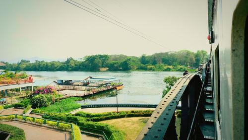 Scenic view of river against clear sky