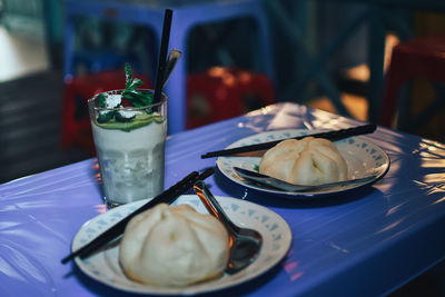 Close-up of food on table