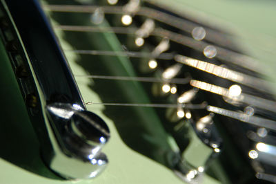 High angle view of guitar