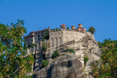 Kalambaka, greece, july 23, 2022.varlaam orthodox christian monastery, meteora monasteries