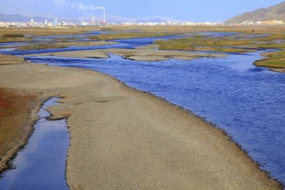 Scenic view of beach against sky