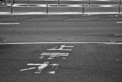 Road marking in city