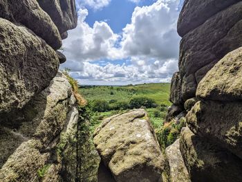 Scenic view of rock formation against sky