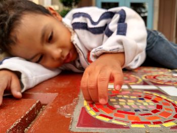 Portrait of a cute baby sleeping