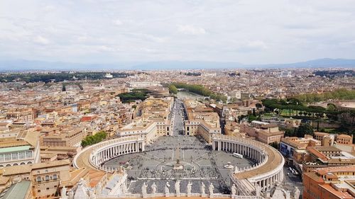 High angle view of buildings in city vatican 