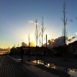 View of road at sunset