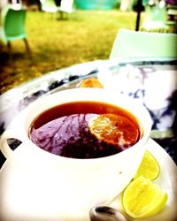 Close-up of drink on table