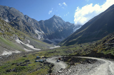 Scenic view of mountains against sky