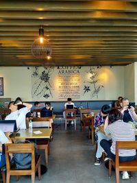 People sitting in restaurant