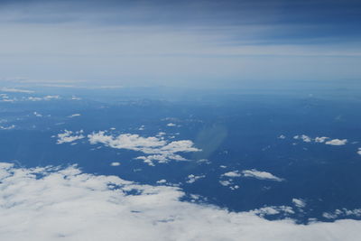 Aerial view of clouds over landscape