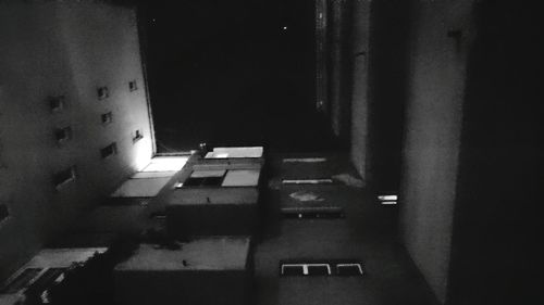 Illuminated building at night