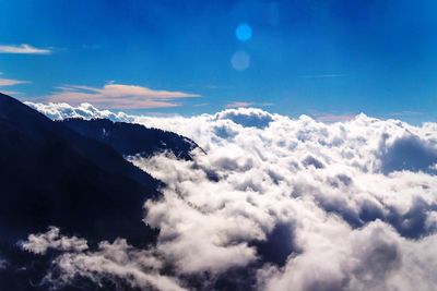 Scenic view of clouds against blue sky