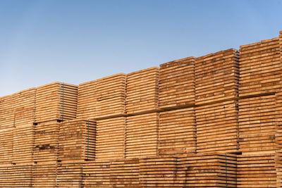 Low angle view of building against clear sky