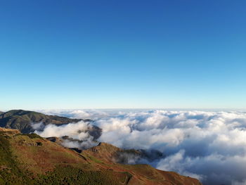 Scenic view of volcanic landscape against sky