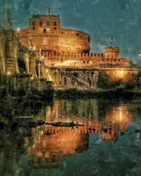 Reflection of built structures in water