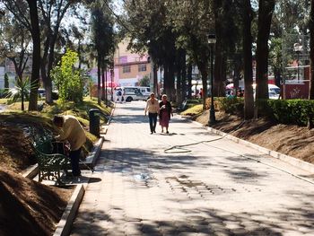 People walking on road