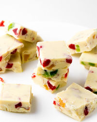 Close-up of dessert served in plate