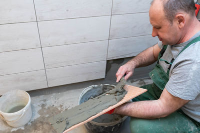 Man working in kitchen