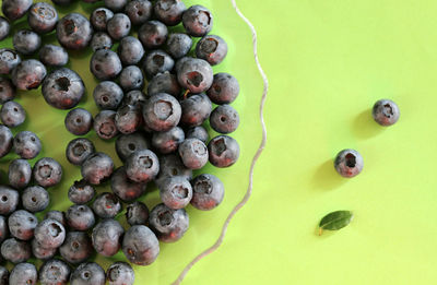 High angle view of fruits on table