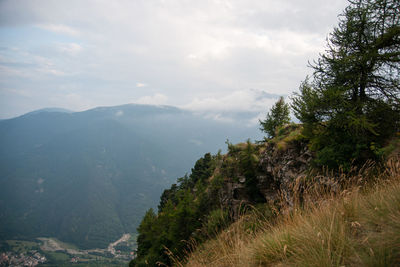 Scenic view of mountains against sky