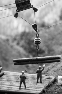 People waiting at railroad station