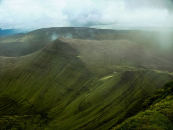 High angle view of grassy landscape