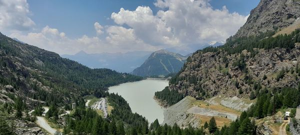 Scenic view of mountains against sky