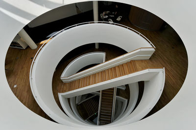 Low angle view of spiral staircase