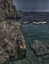 High angle view of sea against sky