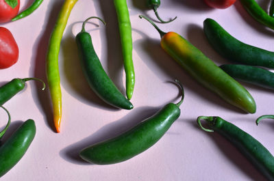 High angle view of vegetables on table