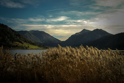 Scenic view of lake against mountains