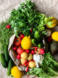 Organic vegetables grocery shopping. fresh veggies from farmers market. vegan or vegetarian food