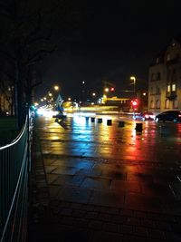 Illuminated city at night