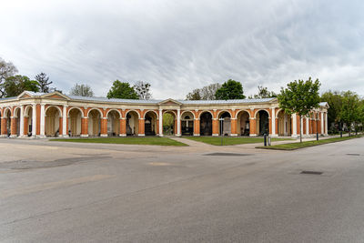 View of historical building against cloudy sky