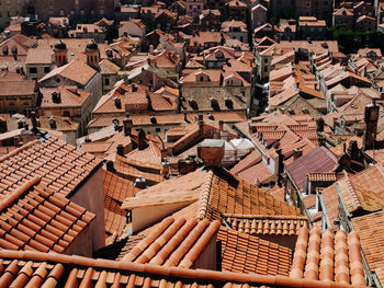 High angle view of residential district
