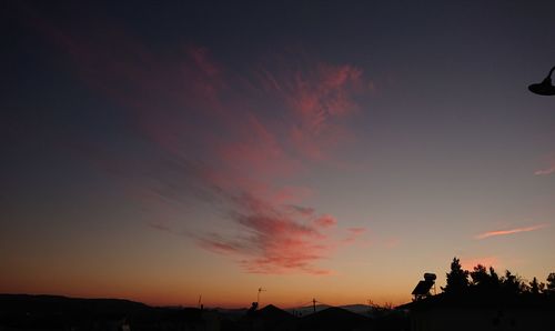 Scenic view of silhouette landscape against sky during sunset