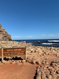 Scenic view of beach against clear sky