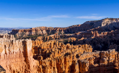 Panoramic view of rock formations against sky