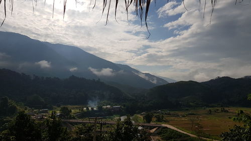 High angle view of landscape against sky