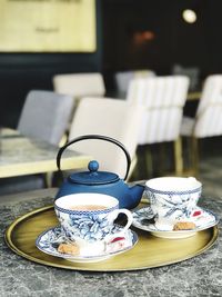 Close-up of coffee cup on table