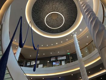 Low angle view of illuminated ceiling